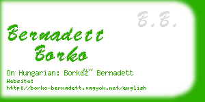 bernadett borko business card